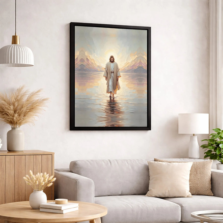 Jesus Walking On Water Canvas Print | Religious Christian Wall Art | Premium Gallery-Wrapped 1.25" Profile | Spiritual Home Office Decor Gift