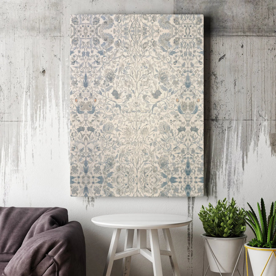 Vintage Botanical Bird Canvas Print | Intricate Tapestry Style Wall Art | Premium Gallery Wrapped Canvas | Cottagecore Home Decor Gift