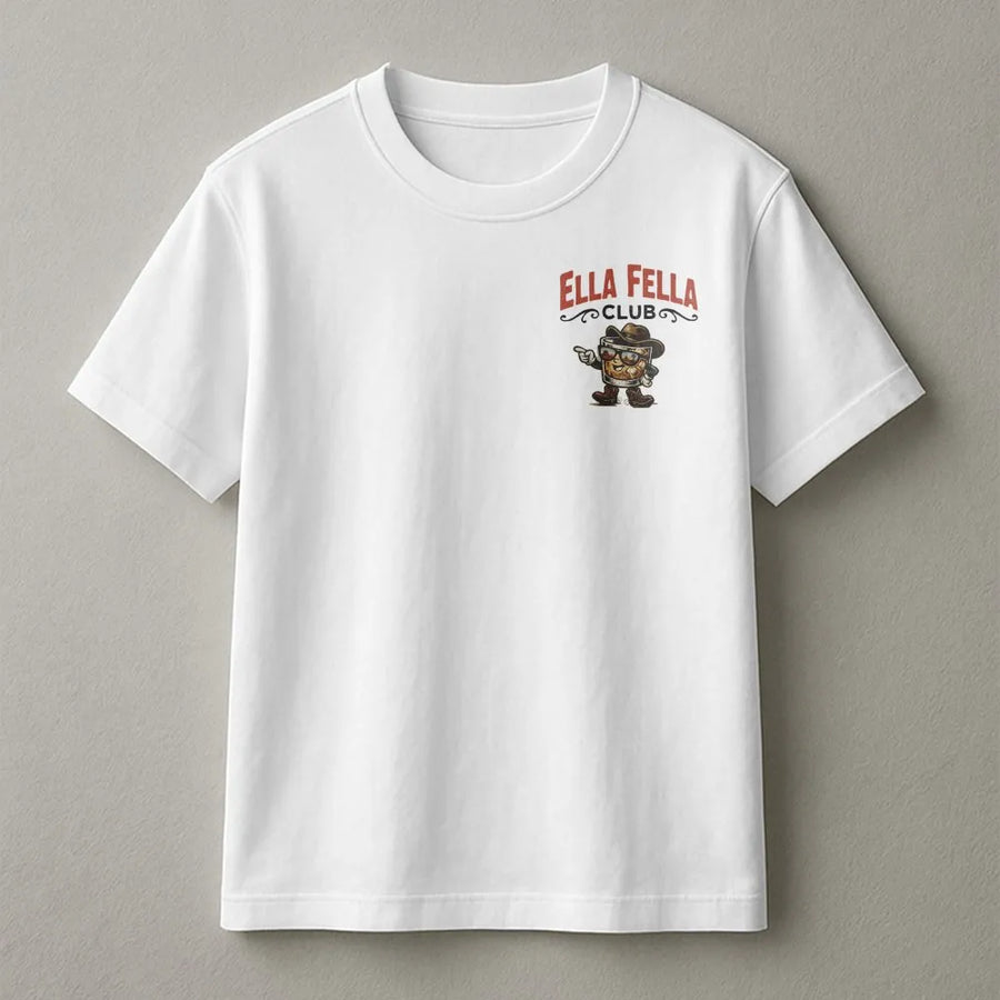 Ella Fella Club Shirt | Retro Western Whiskey Graphic Tee | Premium Cotton T-Shirt | Funny Southern Style Gift for Men and Women