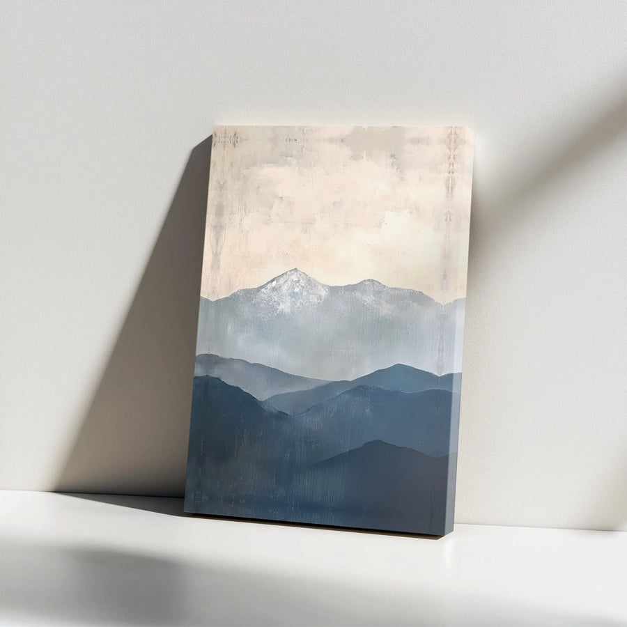 Misty Mountain Canvas Print | Abstract Blue Ridge Landscape | Premium 1.25" Thick Canvas | Modern Home Decor Gift