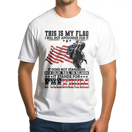 Patriotic American Flag Soldier T-Shirt | Military Tribute Graphic Design | 100% Soft Cotton Tee | USA Pride Gift for Men and Women