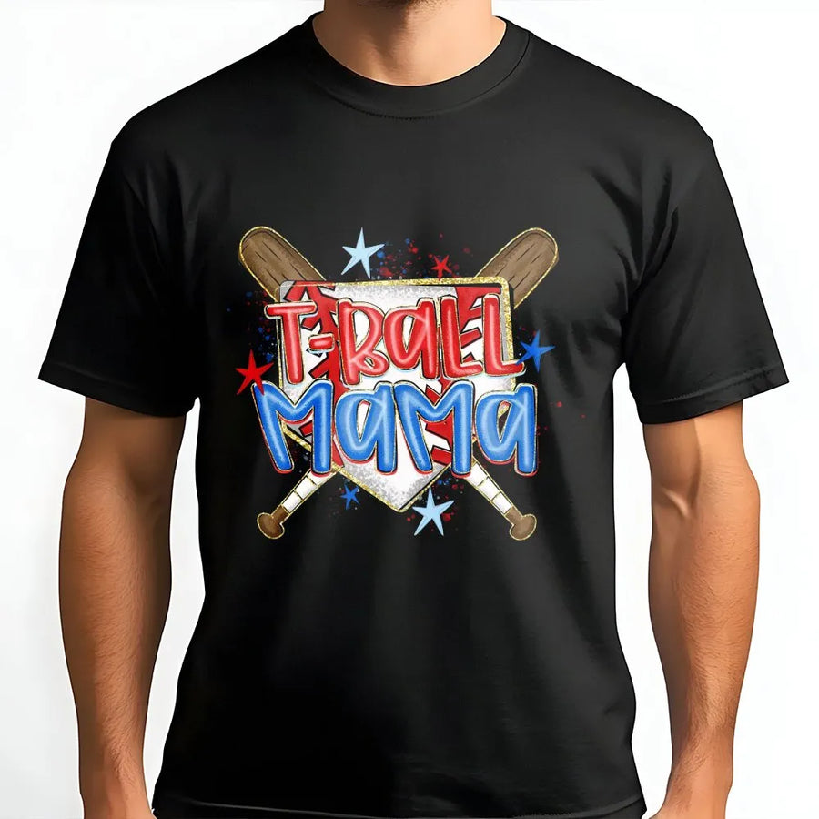 T-Ball Mama T-Shirt | Retro Game Day Baseball Graphic | Premium Soft Cotton Blend | Gift for Sports Mom