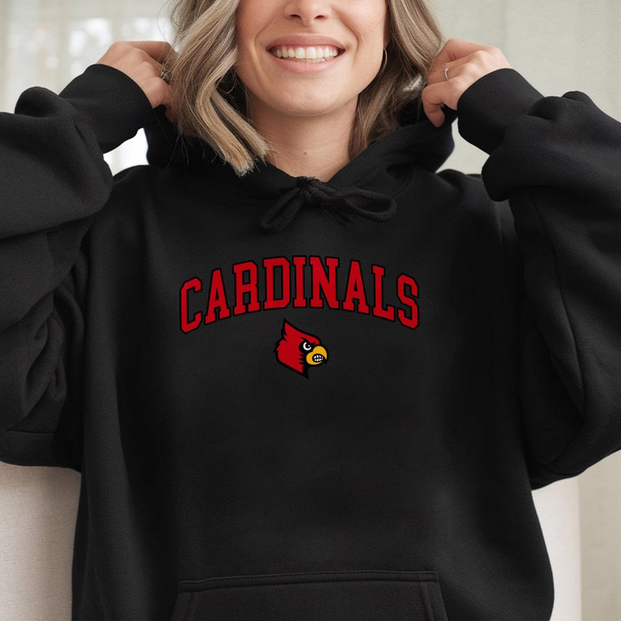 Cardinals With Cardinal Bird Mascot Logo Hoodie