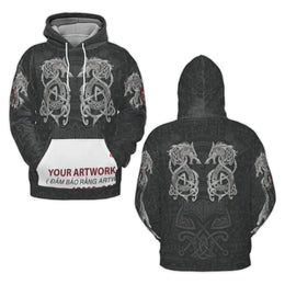 Viking Wolf Hoodie | Norse Mythology Celtic Knot Graphic | Premium Polyester Brushed Fleece | Unisex Gift for Men and Women