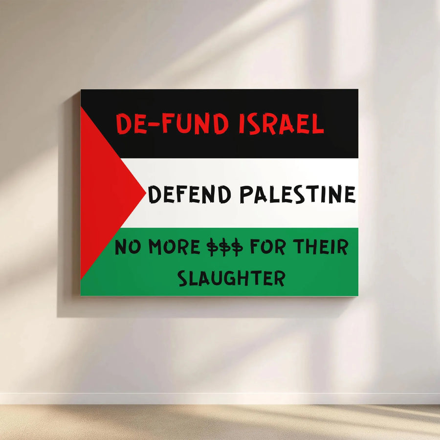 Free Palestine Flag Canvas Wall Art | Defend Palestine Poster | Premium Gallery Wrap Print | Activist Home Decor Gift