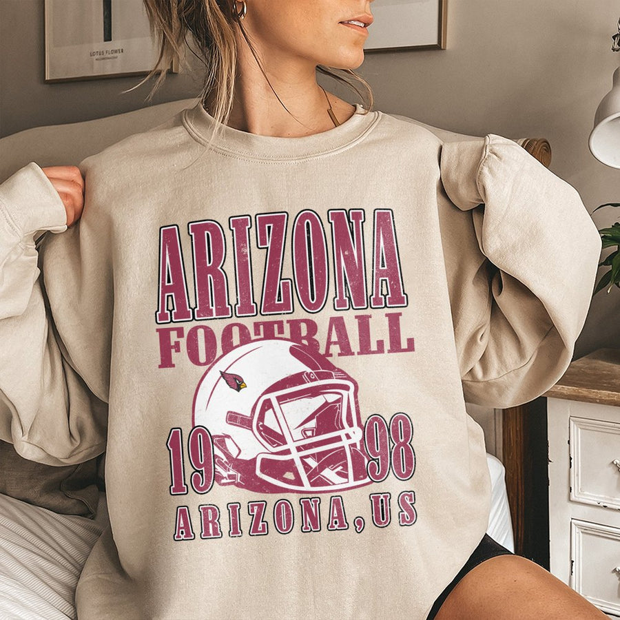 Arizona Football 1998 Arizona, Us With Arizona Cardinals Helmet Sweatshirt