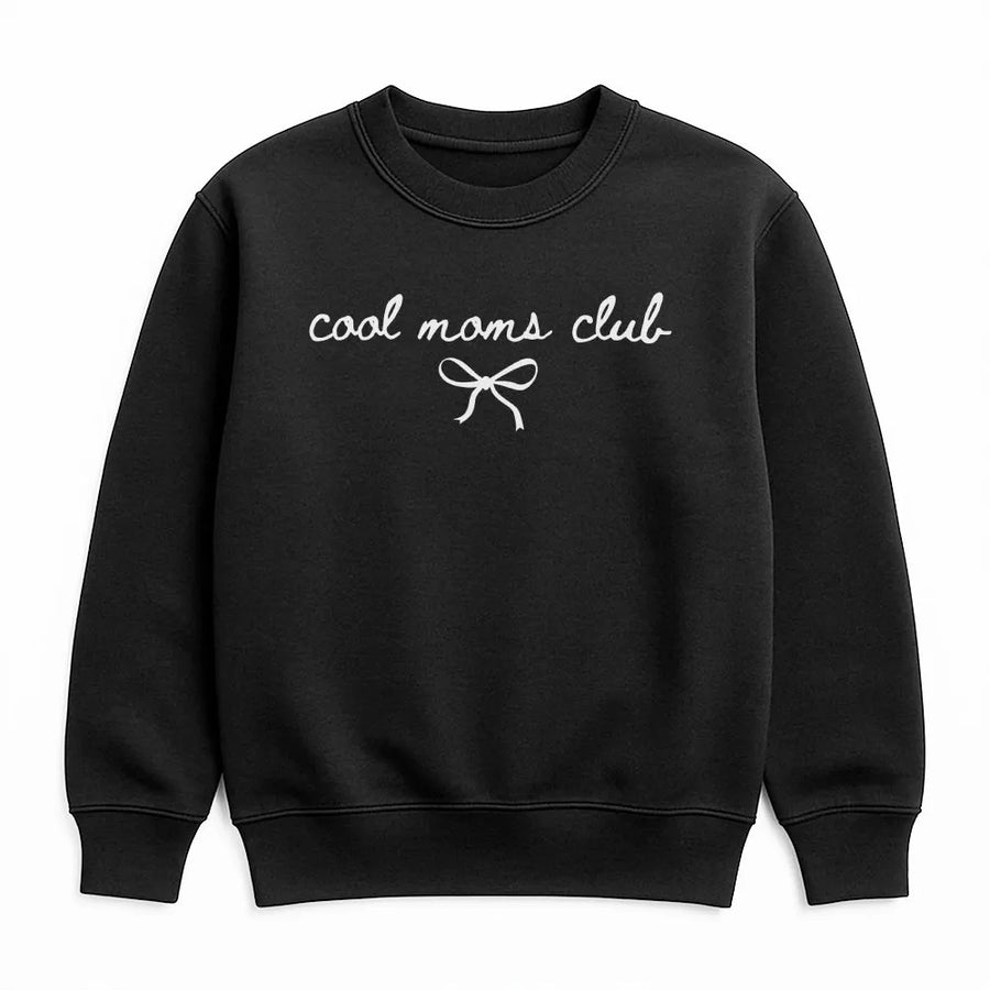 Cool Moms Club Sweatshirt | Coquette Bow Graphic Sweatshirt | Soft Cotton Blend | Gift for Trendy New Mom, Mothers Day Present