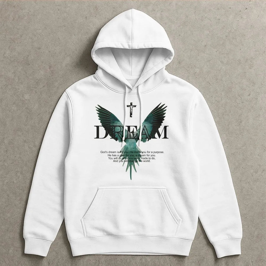 Dream Christian Hoodie | Religious Faith Graphic Sweatshirt | Premium Cotton-Blend | Inspiring Bible Verse Gift for Men and Women