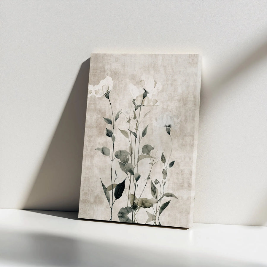 Botanical Canvas Wall Art | Vintage Floral Illustration | Premium Canvas Print | Modern Farmhouse Decor Gift