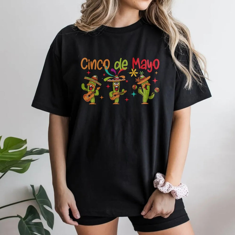 Cinco De Mayo T-Shirt | Funny Dancing Cactus Crewneck | Cozy Cotton Blend | Mexican Fiesta Party Gift for Men & Women