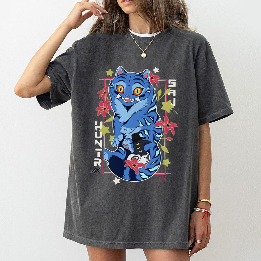 Anime Tiger T-Shirt | Japanese Graphic Streetwear Art | Premium 100% Cotton | Unique Gift For Anime Fans & Otaku Culture Enthusiasts