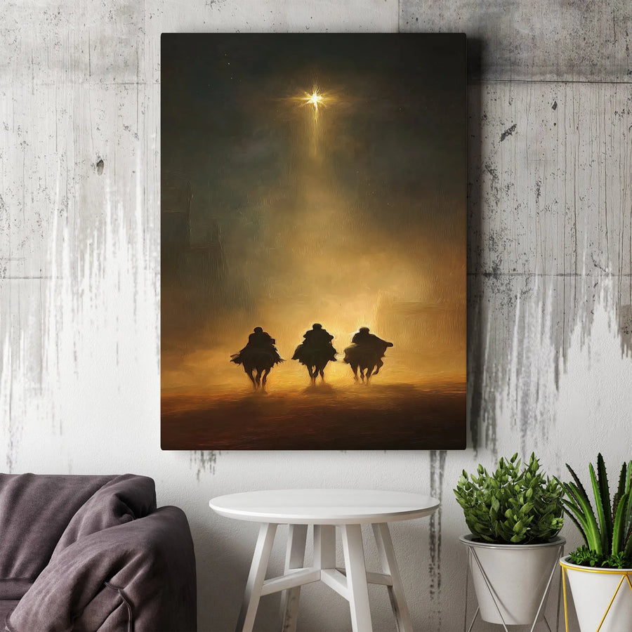 Three Wise Men Nativity Canvas Print | Star of Bethlehem Wall Art | Gallery Quality 1.25 Inch Thick Canvas | Religious Christmas Home Decor Gift