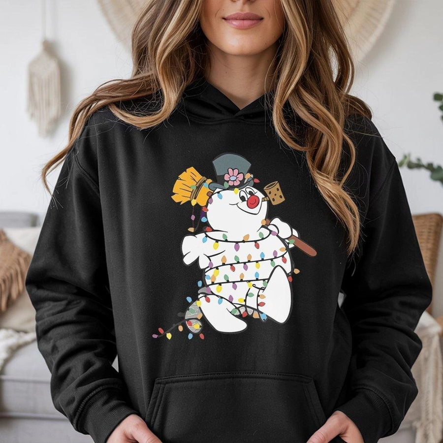 Snowman Christmas Hoodie | Festive Holiday Cartoon Graphic | Premium Cotton Blend Sweatshirt | Cute Winter Gift for Women and Men