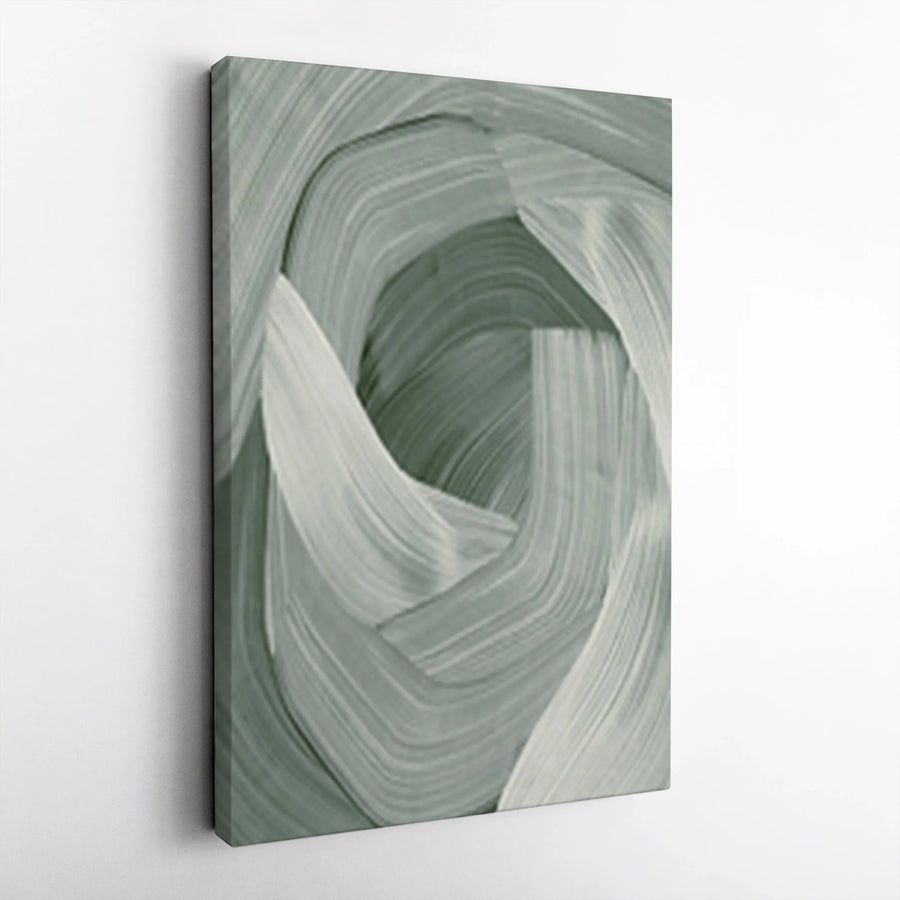 Boho Abstract Canvas Wall Art | Sage Green Textured Abstract Painting Print | Premium Gallery Quality Canvas | Modern Living Room & Office Decor Gift