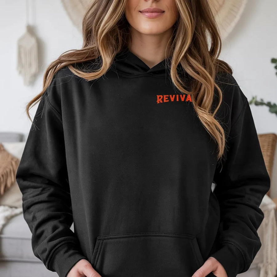 Revival Hoodie | Minimalist Left Chest Graphic Tee | Premium 100% Cotton | Unisex Christian Faith Apparel Gift