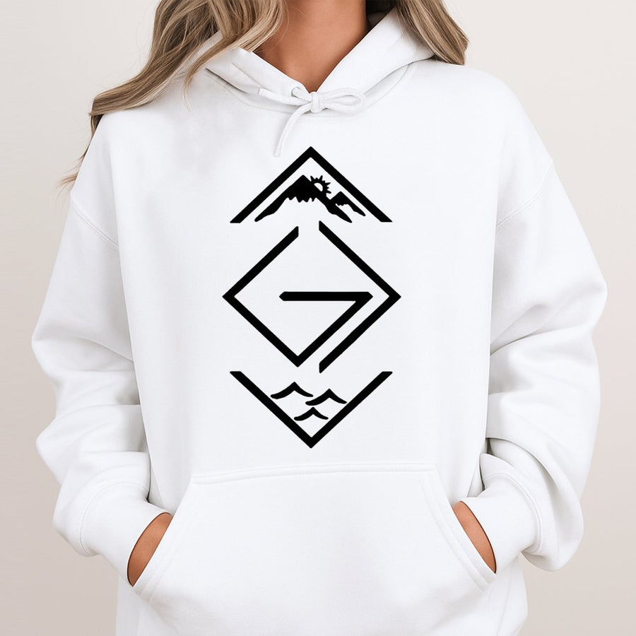 God Is Greater Than Highs And Lows Hoodie | Minimalist Mountain Wave Faith Symbol | Premium Cotton Blend | Christian Gift for Men and Women