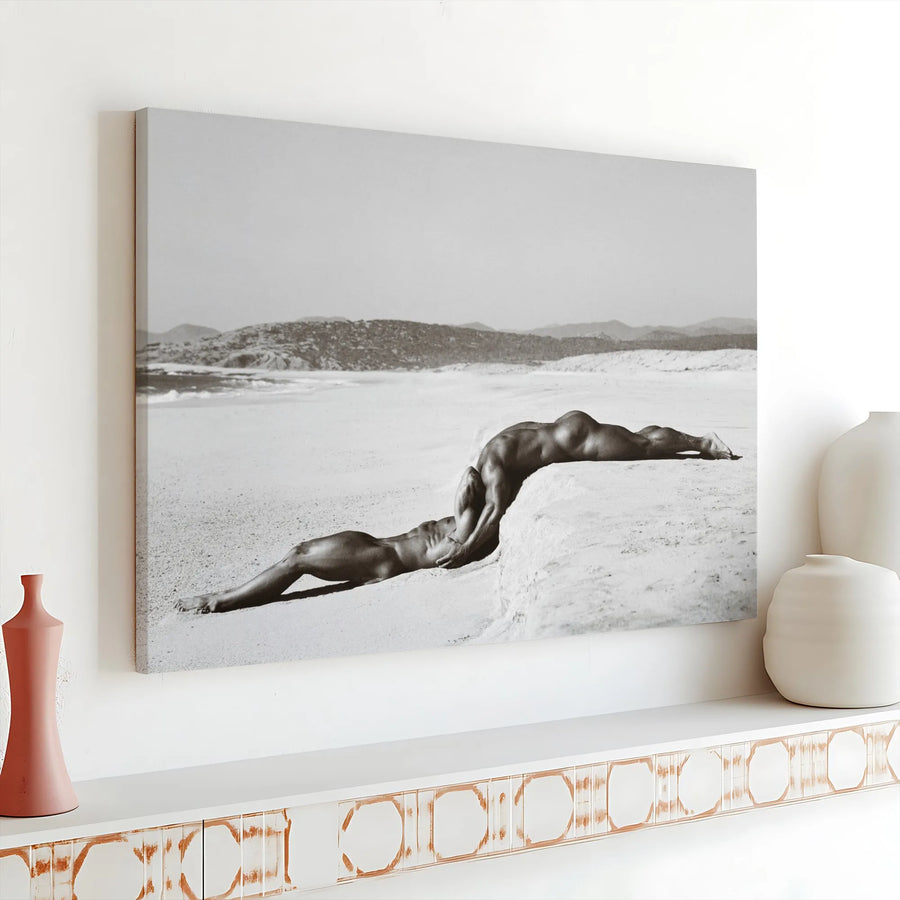 Male Figure Art Canvas Print | Black and White Surreal Photography | Premium Gallery Wrapped Canvas | Modern Wall Decor Gift