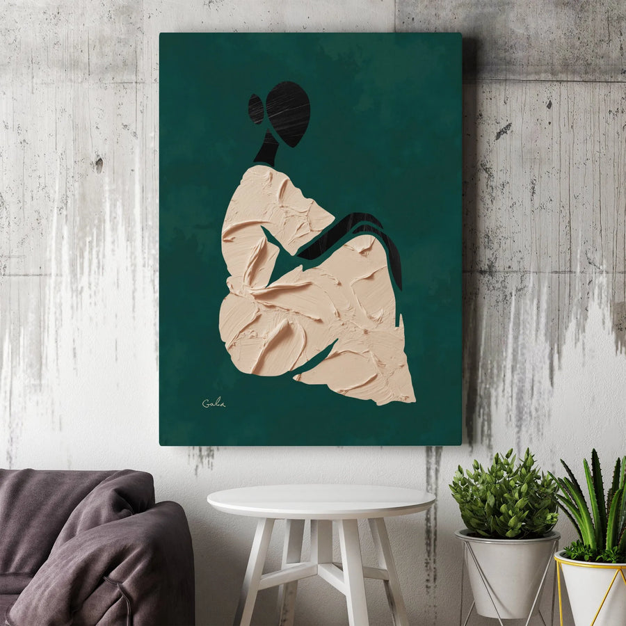 Abstract Woman Canvas Wall Art | 3D Textured Effect Female Silhouette | Premium Thick Gallery Wrap Canvas | Modern Living Room & Office Decor Gift