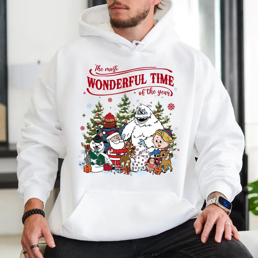 Retro Christmas Character Hoodie | Classic Holiday Cartoon Graphic | Premium Cotton Blend | Unisex Festive Gift for Christmas Lovers