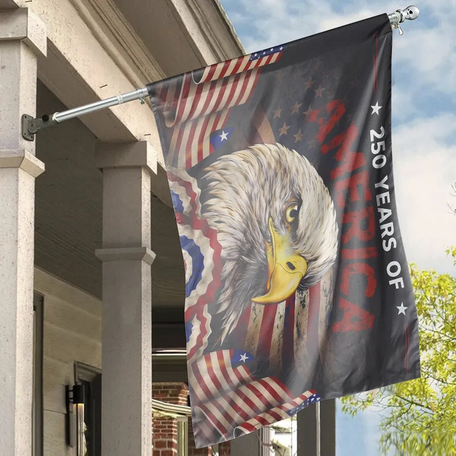 USA 250th Anniversary House Flag | Double Sided Patriotic Eagle | Weather-Resistant Polyester | Commemorative Gift for Patriots