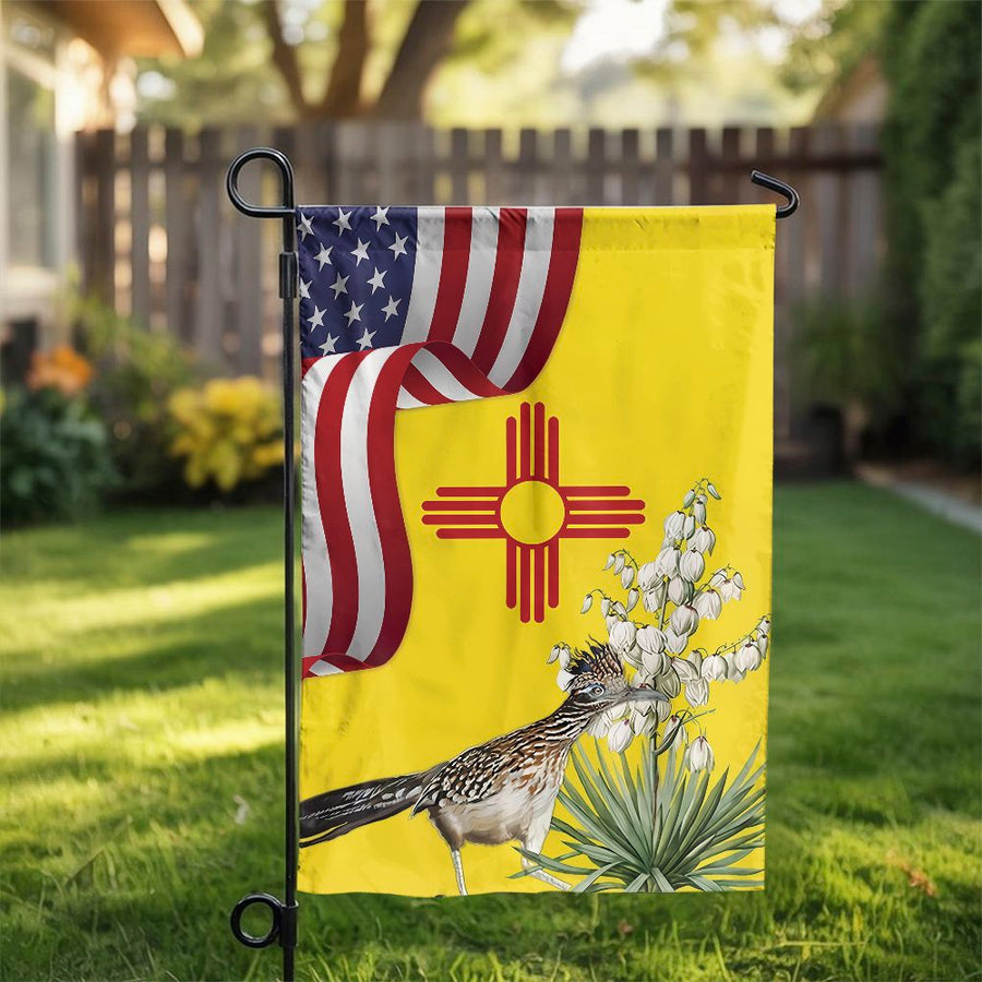 New Mexico State Flag Garden Flag | Roadrunner & Yucca Flower Design | Durable Weather-Resistant Polyester | Patriotic Southwest Outdoor Decor Gift