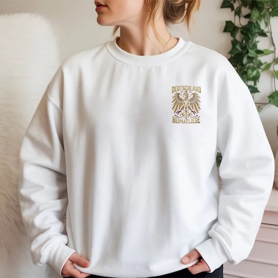 Deutschland Sweatshirt | German Eagle Heimatliebe Crest | Premium Cotton Blend | Unisex Patriotic Gift for Germans