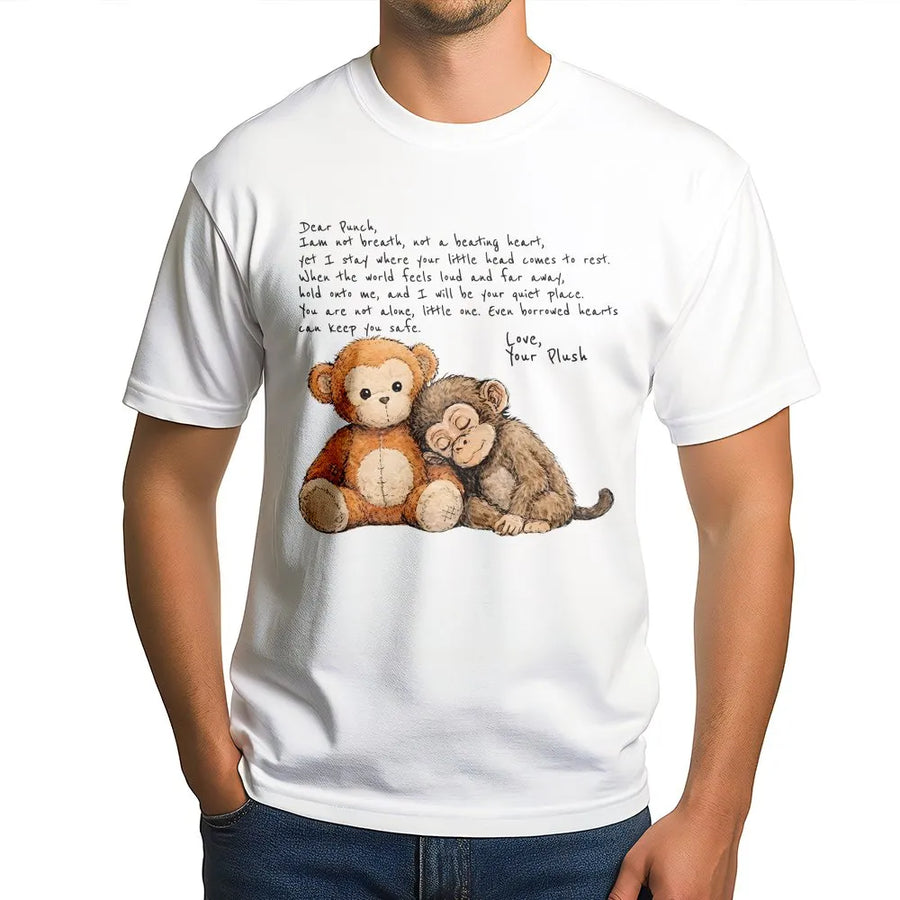 Dear Punch Monkey T-Shirt | Emotional Support Plushie Design | 100% Soft Cotton | Mental Health Awareness Gift for Comfort Seekers