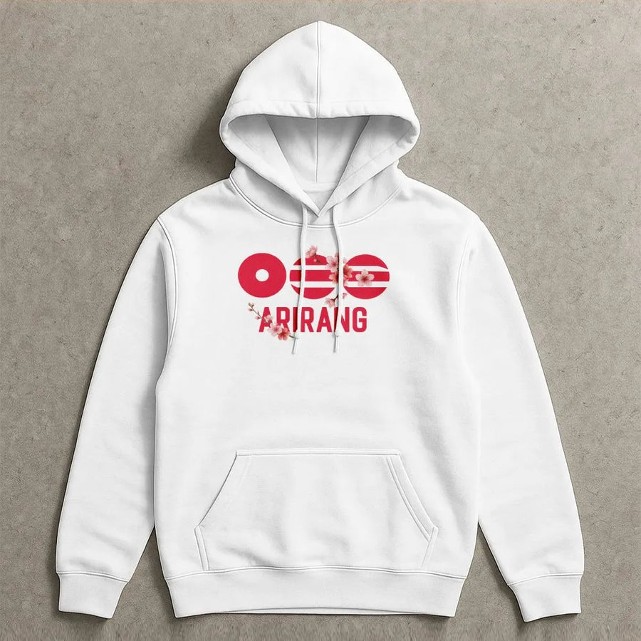 Kpop Hoodie | Arirang Cherry Blossom Graphic | Cozy Cotton Blend | Korean Pop Music Fan Gift for Idol Concert