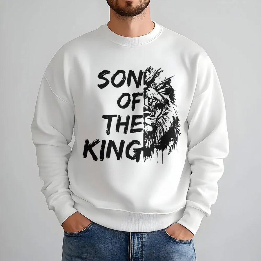 Son Of The King Sweatshirt | Lion Graphic Faith Apparel | Unisex Crewneck Pullover | Christian Gift for Men Women Religious Clothing