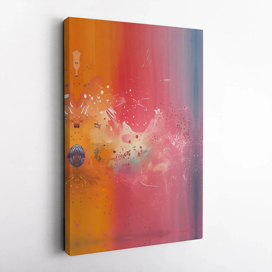 Abstract Canvas Wall Art | Vibrant Gradient Paint Splatter Print | Premium Gallery Wrapped Decor | Modern Living Room Home Office Gift