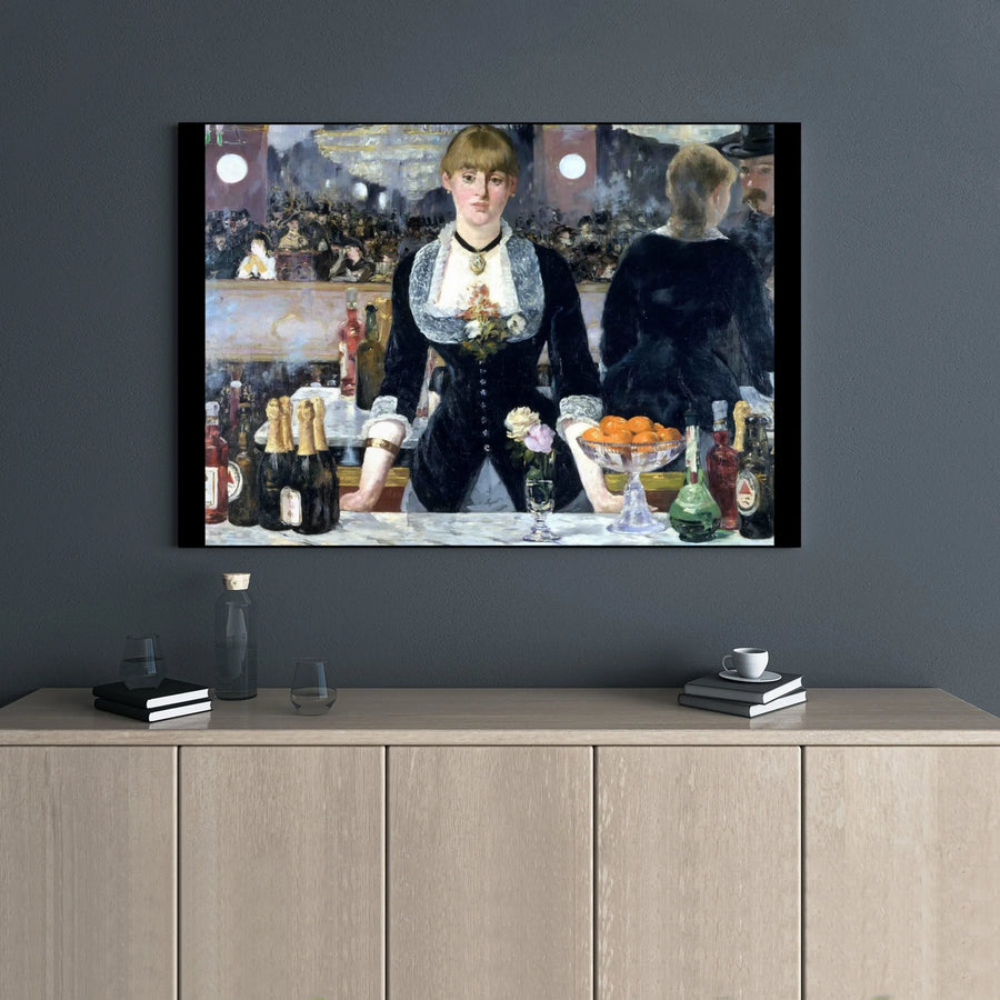 A Bar at the Folies-Bergère Canvas Print | Édouard Manet Fine Art Reproduction | Premium Gallery Wrap Wall Decor | Classic Impressionist Museum Gift