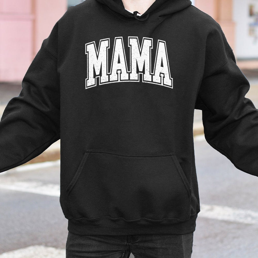 Mama Hoodie | Vintage Varsity Letter Print | Premium Cotton Blend | Thoughtful Gift for New Moms and Mother's Day 2026