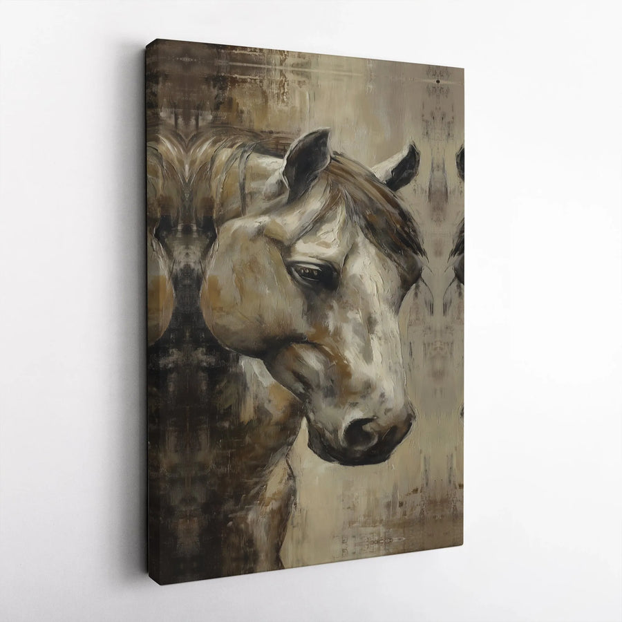 Abstract Horse Canvas Wall Art | Equestrian Oil Painting Style | Premium 1.25-Inch Gallery Wrap | Modern Farmhouse Home Decor Gift