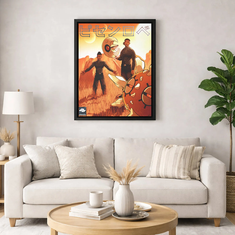 Sci-Fi Alien Landscape Canvas Print | Anime Manga Style Wall Art | Premium Gallery Wrapped Decor | Unique Gift for Anime Fans