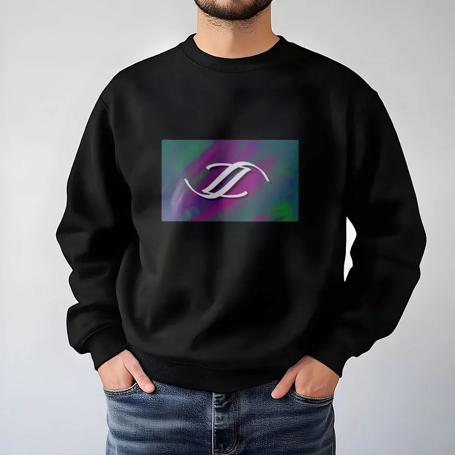 Abstract Z Letter Sweatshirt | Colorful Tie-Dye Graphic Print | Premium Cotton-Polyester Blend | Unisex Modern Artistic Pullover Gift