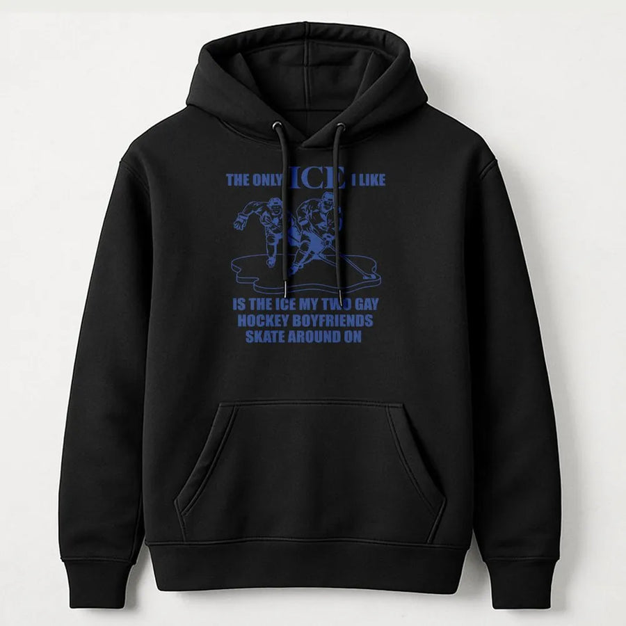 Hockey Romance Hoodie | Gay Hockey Boyfriends Quote Graphic | Premium Cotton Blend | Gift For Hockey Readers and Fans