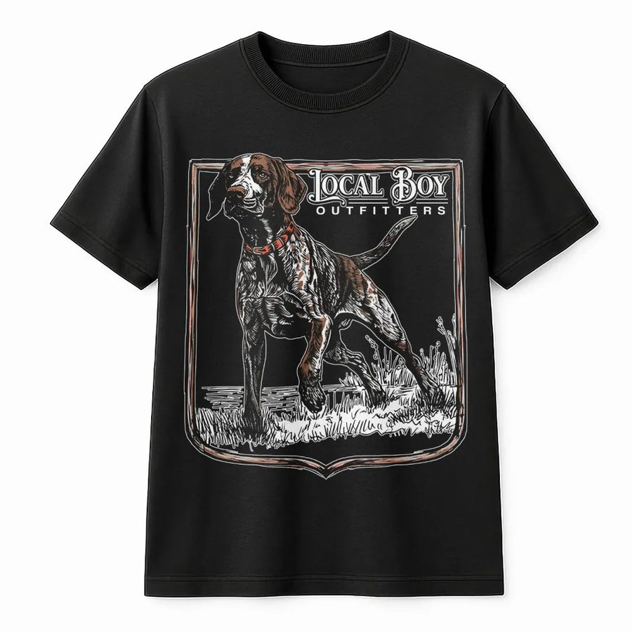 German Shorthaired Pointer T-Shirt | Rustic Hunting Dog Graphic | Premium Cotton Apparel | Gift for Outdoorsmen & Dog Lovers
