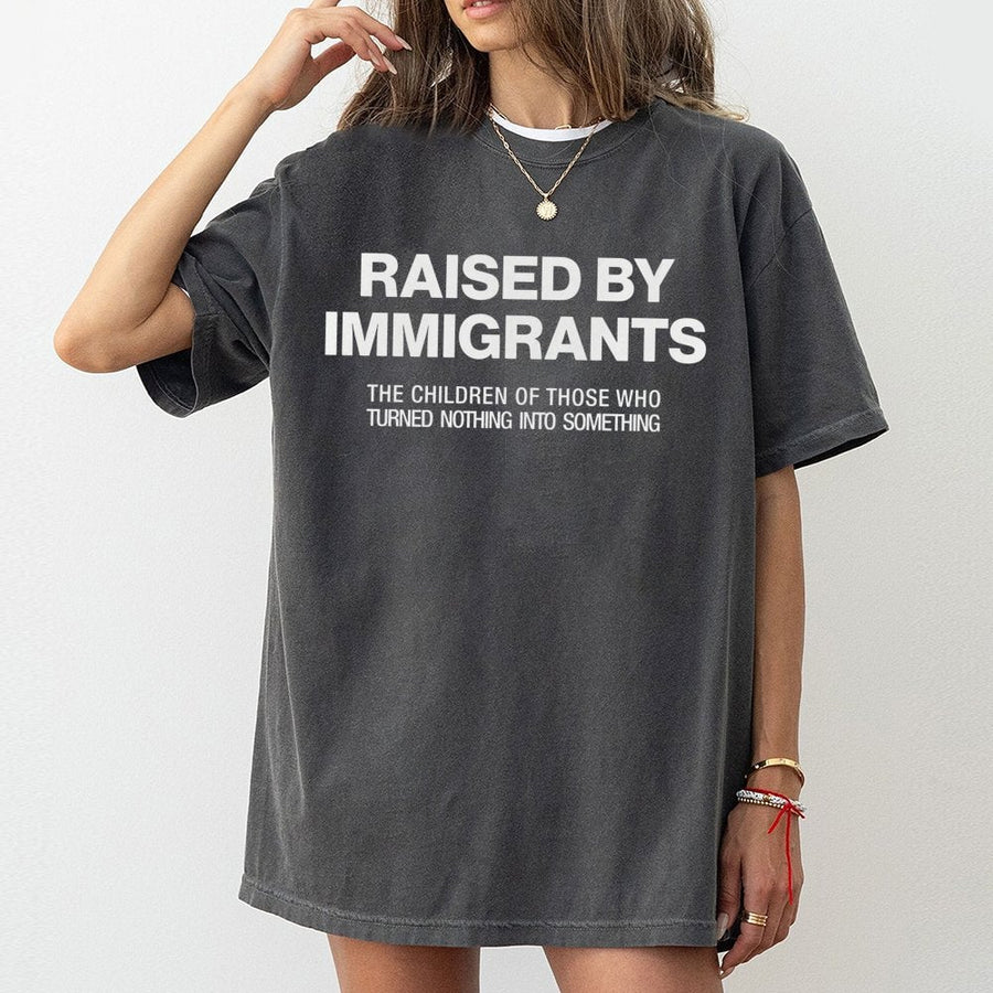 Raised By Immigrants T-Shirt | First Generation Empowerment Graphic Tee | 100% Cotton Premium Quality | Meaningful Gift For First Gen Students