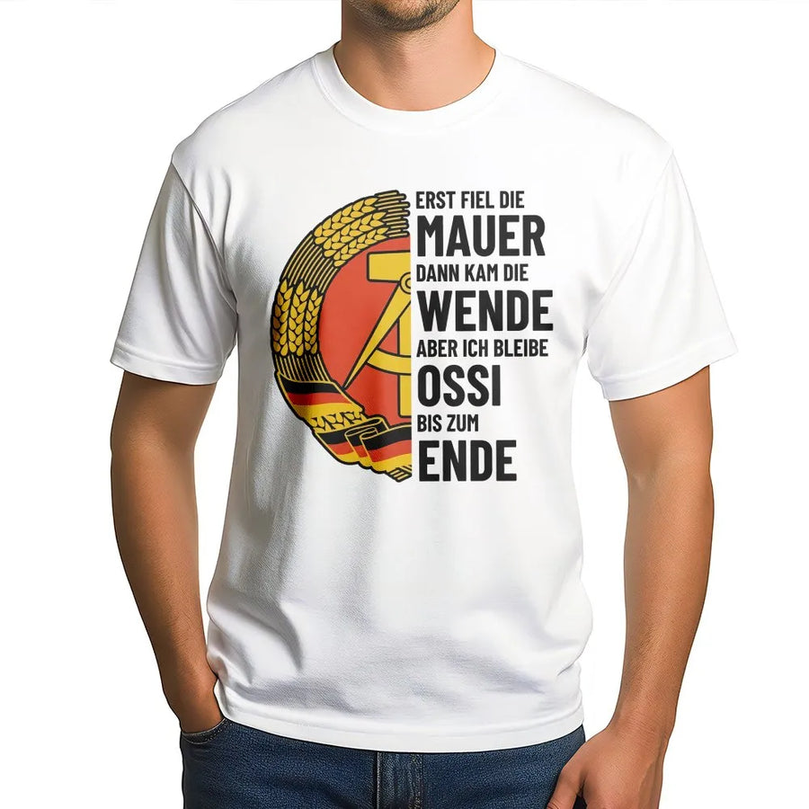 DDR Ossi T-Shirt | Ostdeutschland Nostalgie Shirt with Kult Spruch | Premium Soft Cotton | Gift for East Germans & Mauerfall History Fans