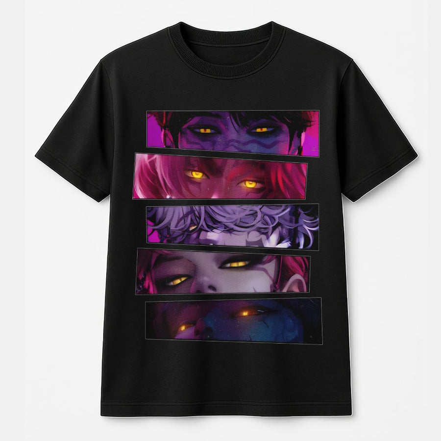 Anime Demon Eyes T-Shirt | Edgy Manga Character Graphic | Premium 100% Cotton Apparel | Gift for Otaku & Aesthetic Streetwear Fans