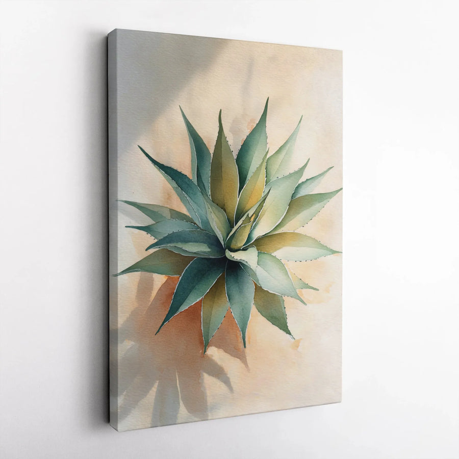 Watercolor Agave Canvas Wall Art | Minimalist Botanical Succulent Print | Premium 1.25" Thick Canvas | Modern Boho Home Decor Gift