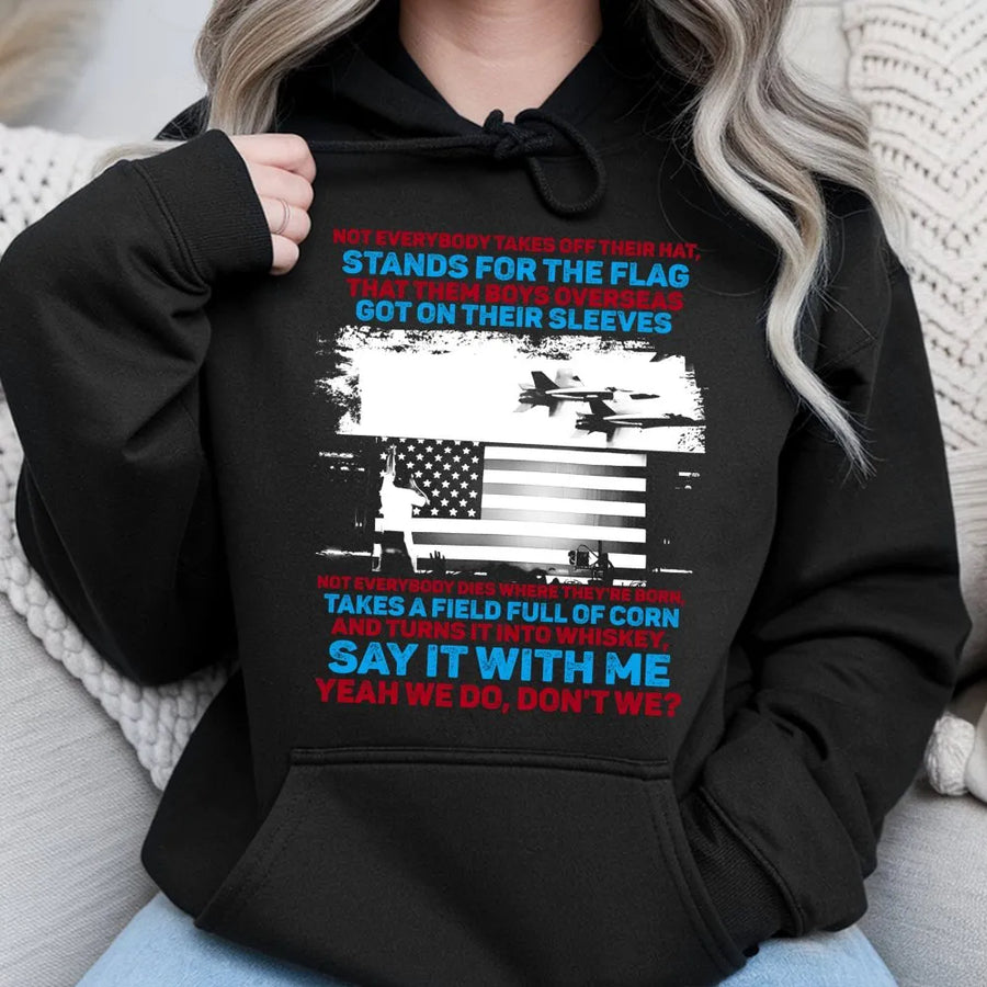 Country Music Patriotic Hoodie | USA Flag Military Pride Graphic | Soft Cotton-Blend Unisex Pullover | Americana Gift for Country Fans