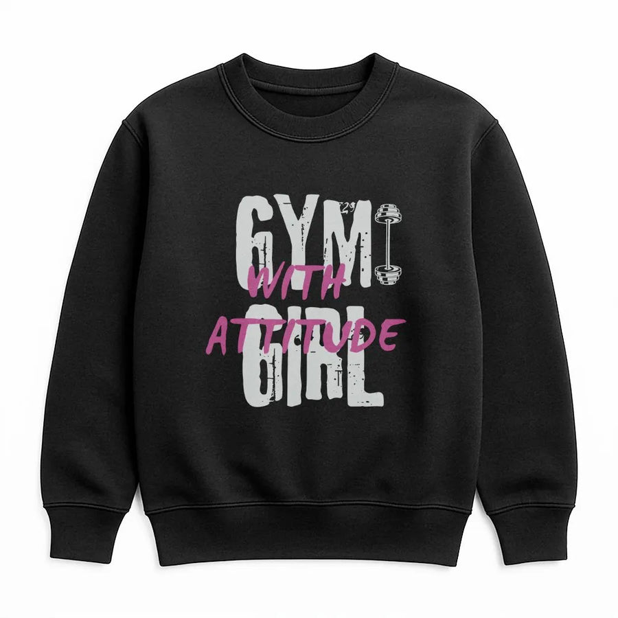 Gym Girl Graphic Sweatshirt | Edgy Y2K Streetwear with Back Print | Soft Cotton | Fitness Motivation Gift for Women