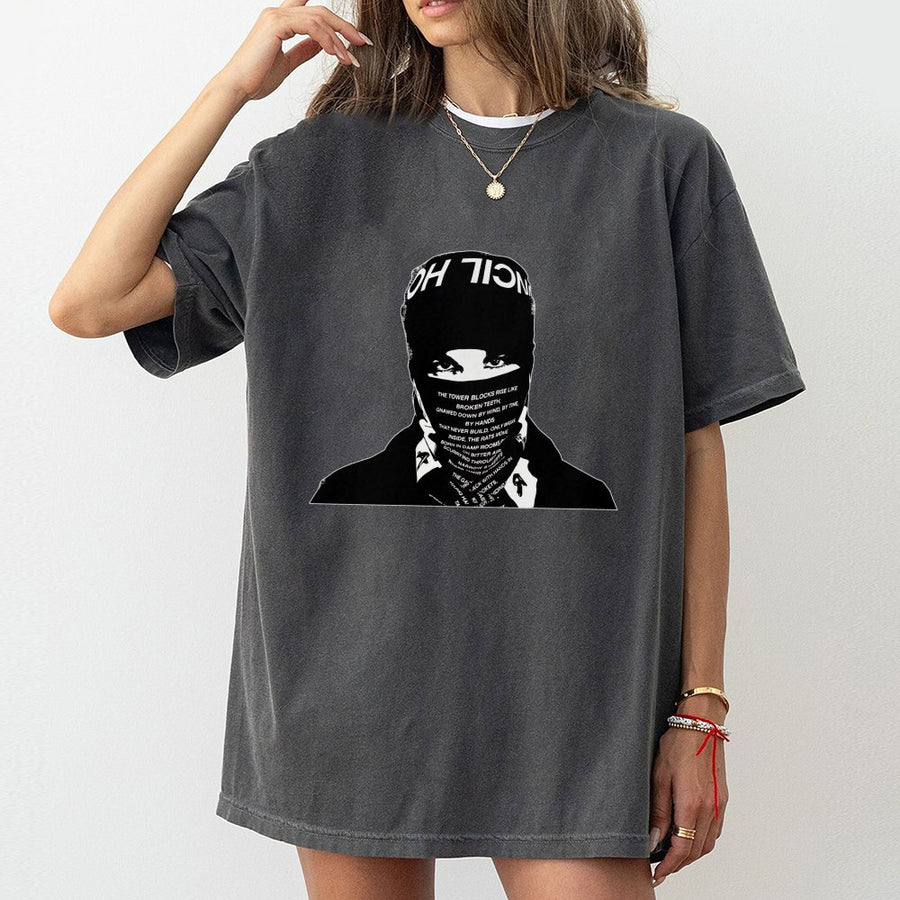 Graphic Bandana Face T-Shirt | Edgy Urban Streetwear Design | 100% Premium Cotton | Unisex Gift for Rebels and Alternative Style Fans