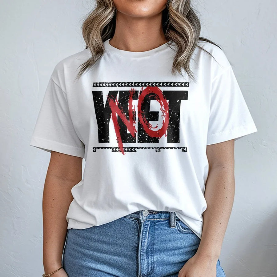 No Yeet Graphic T-Shirt | Distressed Wrestling Slogan Design | Premium 100% Cotton Tee | Gift for Pro Wrestling Fans