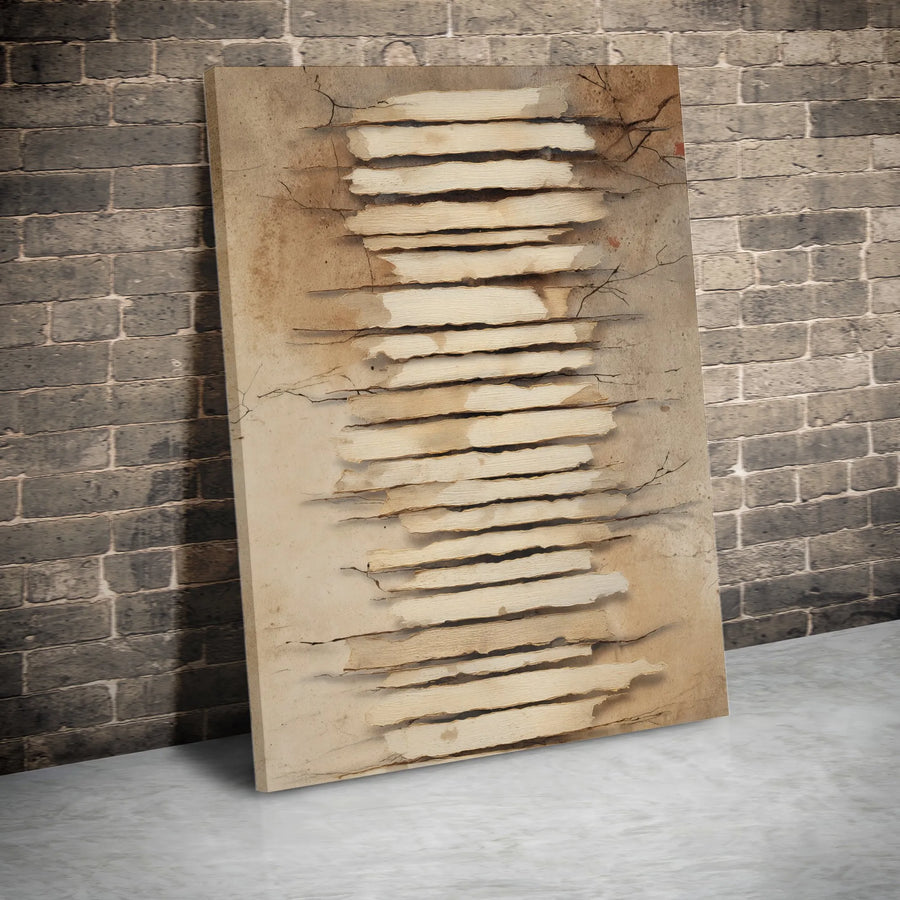 Abstract Textured Vertical Canvas | Torn Paper Illusion Wall Art | Premium Thick Gallery Wrap | Modern Minimalist Home & Office Decor Gift