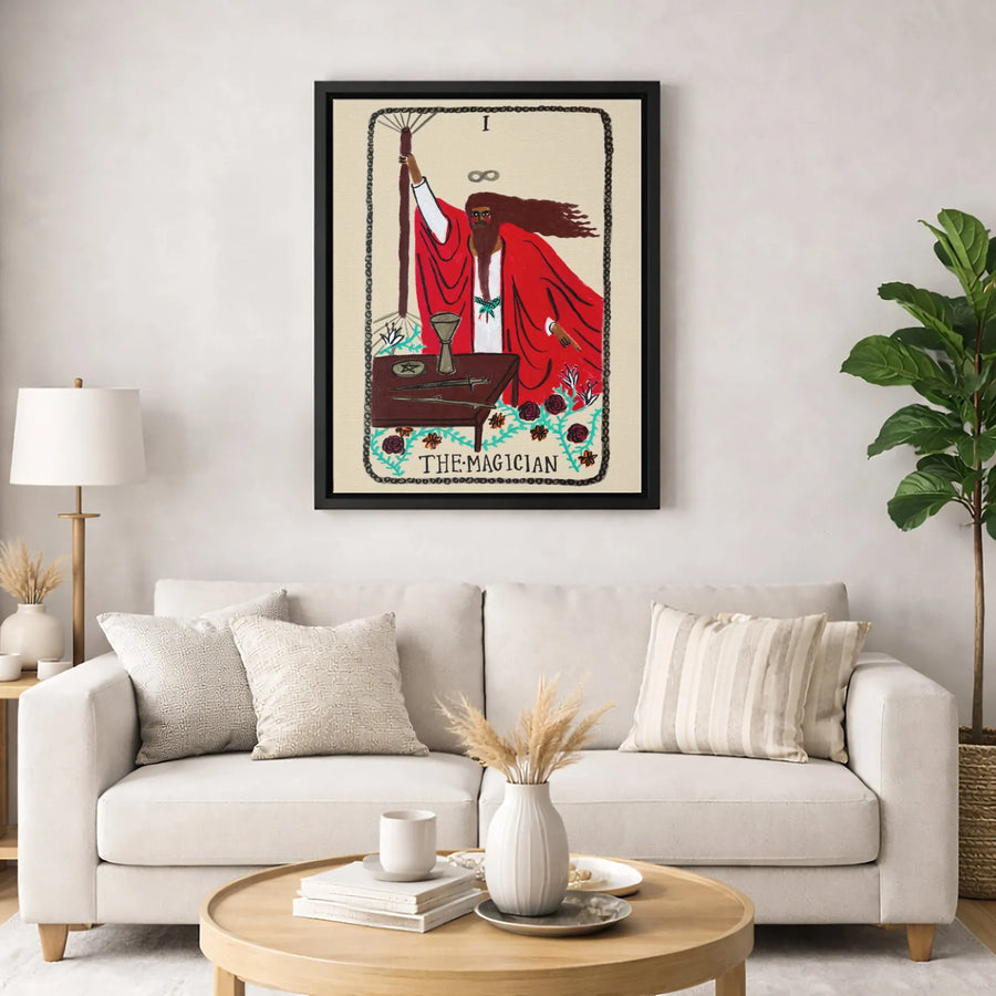 The Magician Tarot Card Art | Modern Occult Wall Decor | Premium Fade-Resistant Canvas | Mystical Spiritual Gift For Home Or Office