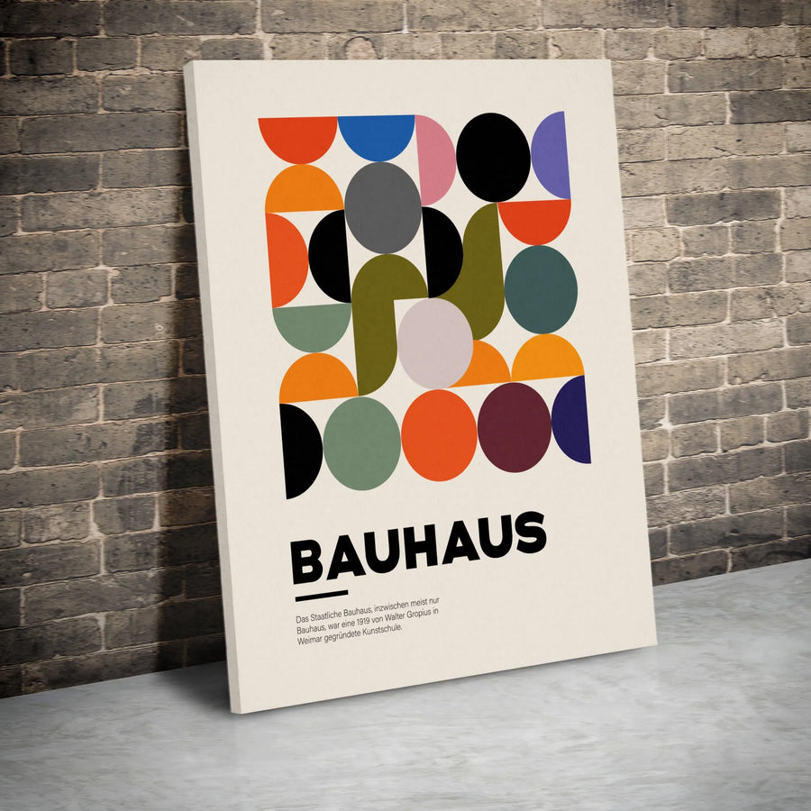 Bauhaus Geometric Wall Art | Modern Abstract Print | Premium Gallery Wrapped Canvas | Minimalist Home Decor Gift