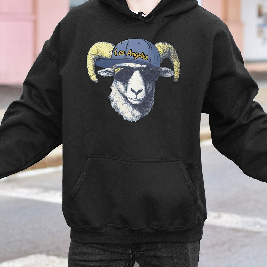 Los Angeles Ram With Sunglasses And Baseball Cap Hoodie