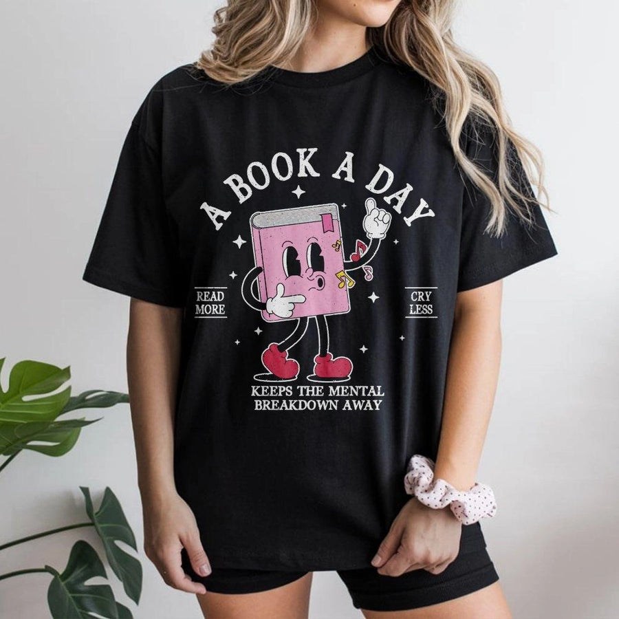 Book Lover T-Shirt | Vintage Cartoon Bookworm Graphic | Premium Soft Cotton | Funny Reading Gift for Librarians and Readers